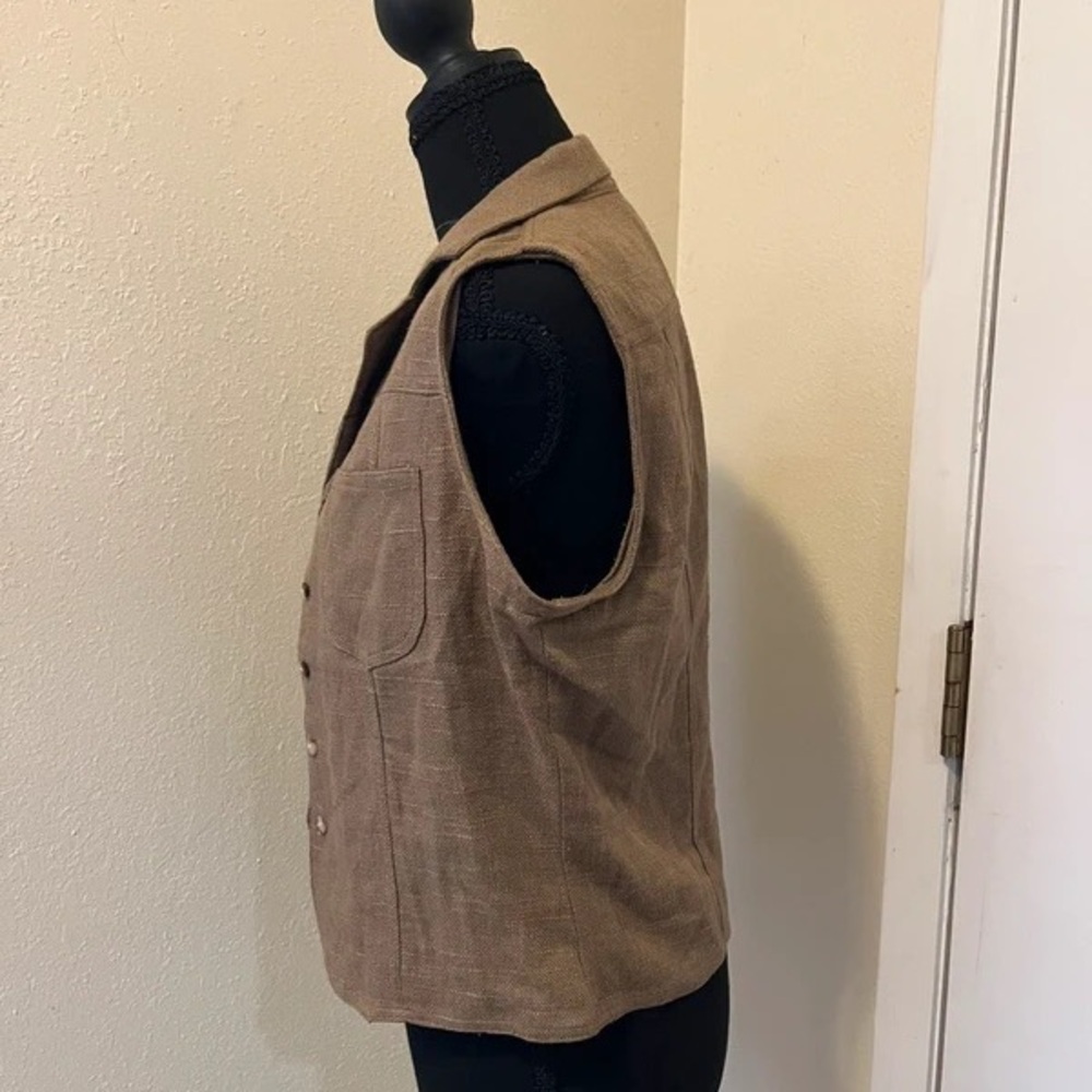 Coldwater Creek Sleeveless Button-Front Tan Vest - Picture 5 of 5